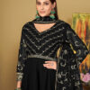 Embroidered Georgette Function Wear Anarkali Suit black