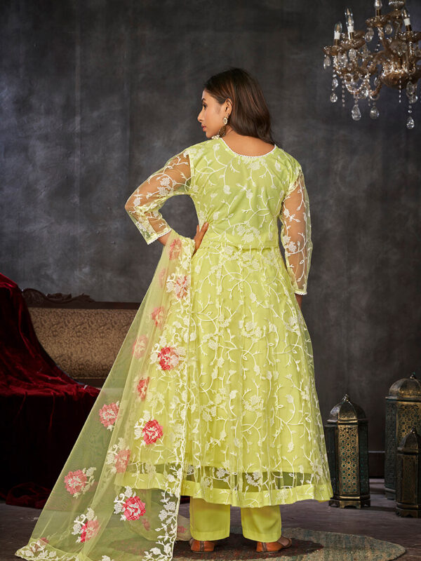 Crepe Anarkali Suit With Fancy Embroidery Worked - Sky Blue