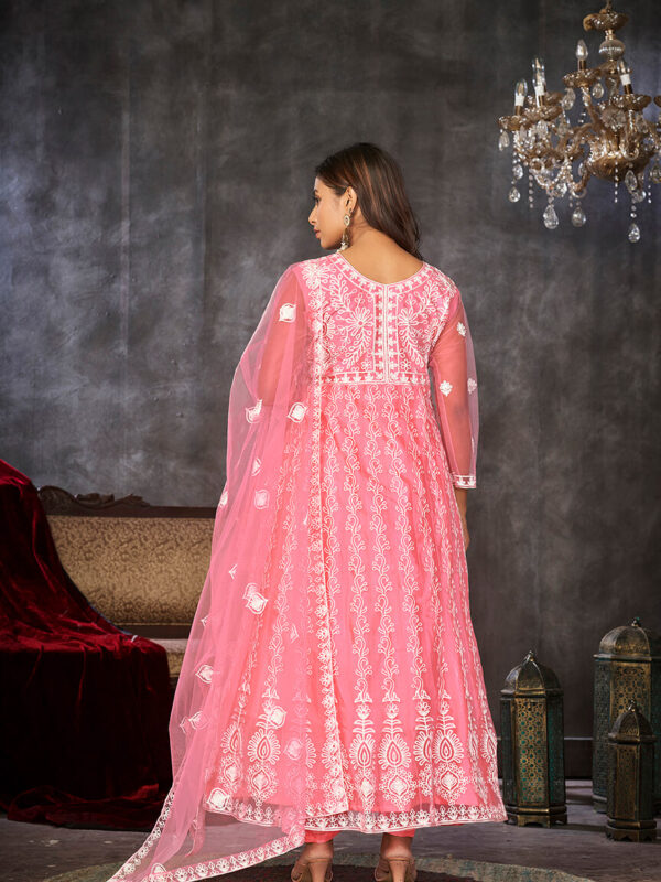 Santoon Anarkali Suit With Fancy Embroidery Worked - Peach