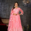 Santoon Anarkali Suit With Fancy Embroidery Worked - Peach