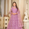 Santoon Anarkali Suit With Fancy Embroidery Worked - Light Purple