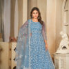 Santoon Anarkali Suit With Fancy Embroidery Worked - Sky Blue