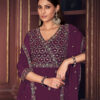 Embroidered Georgette Function Wear Anarkali Suit Purple