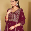 Embroidered Georgette Function Wear Anarkali Suit Dark Pink